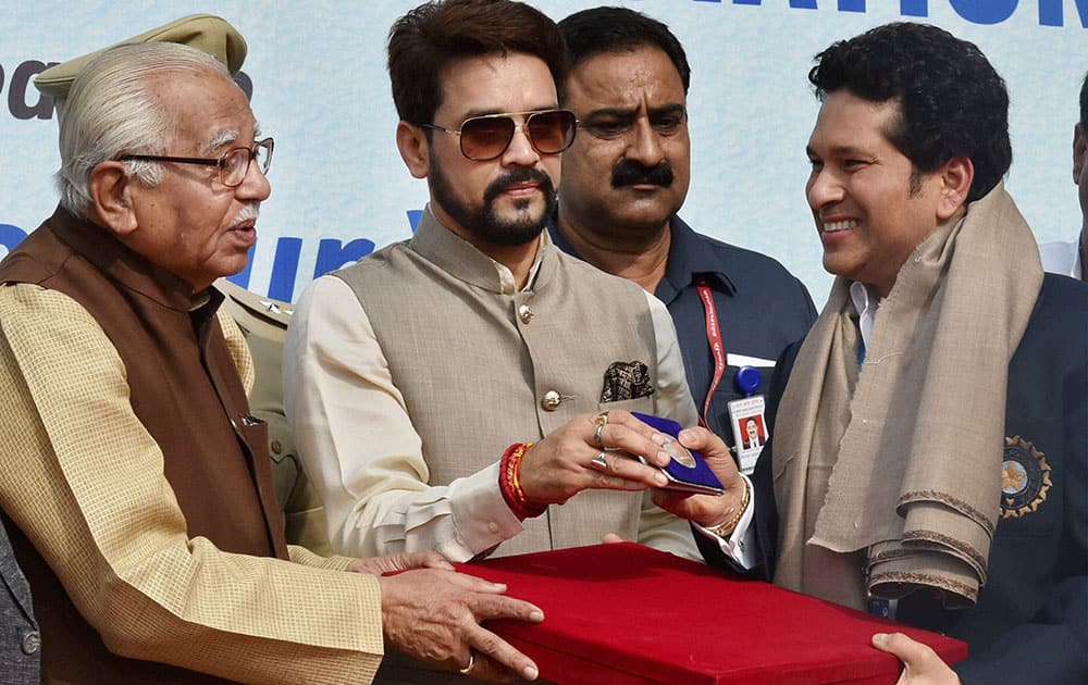 Sachin Tendulkar on the occasion of Indias 500th Test match at Green Park in Kanpur