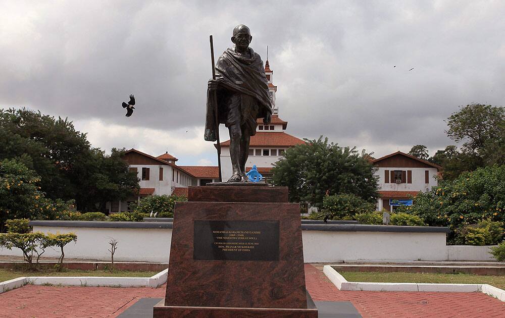 A statue of Mahatma Gandhi in Accra, Ghana