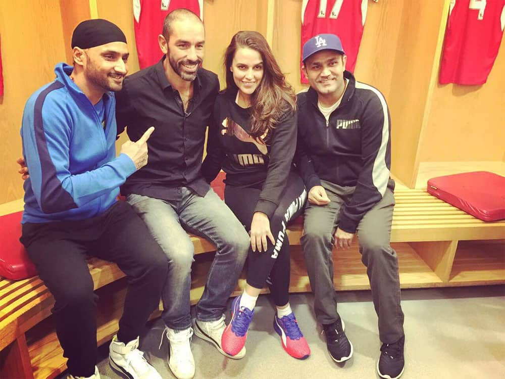 Legendary ... With @piresrobert7- Neha Dhupia