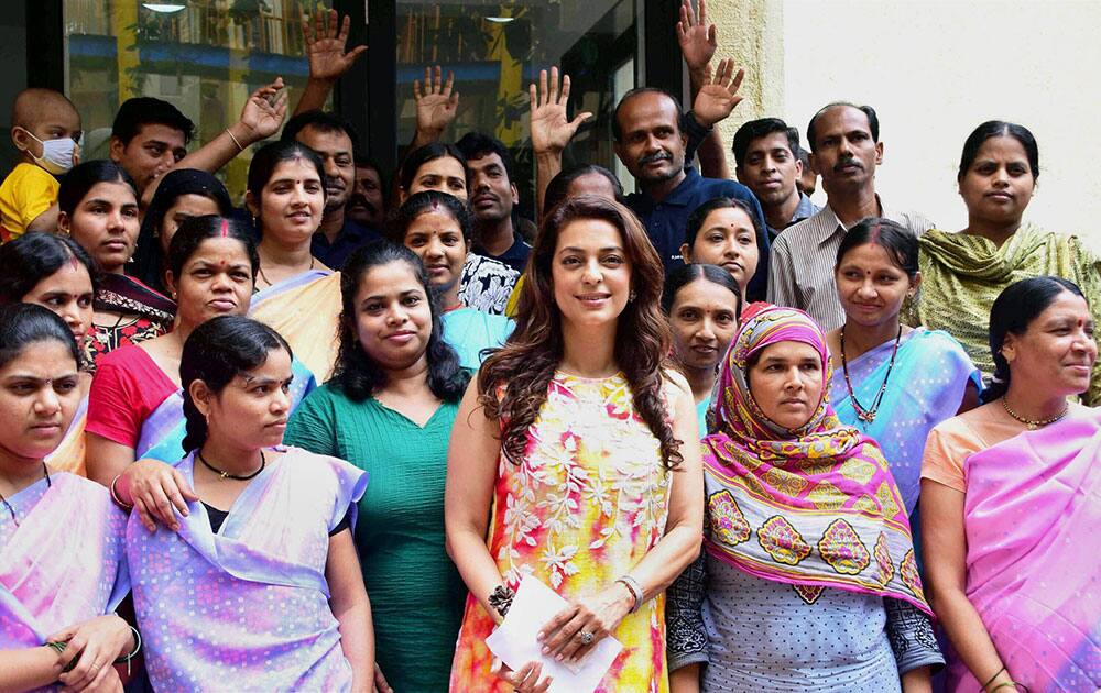 Juhi Chawla during the inauguration of St Jude India Childcare centre in Mumbai