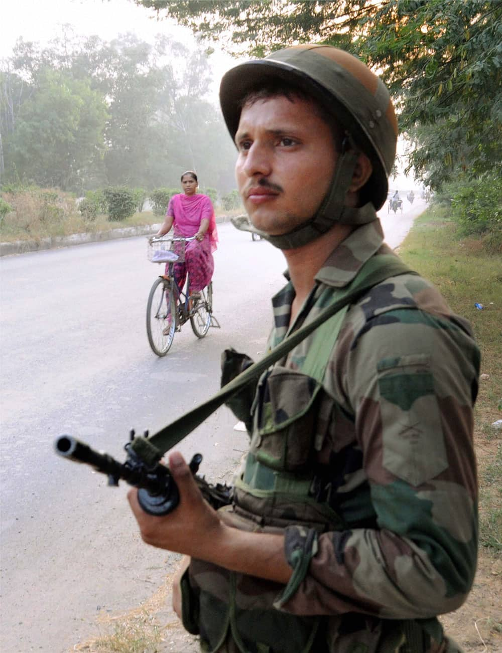 An army jawan deployed on Amritsar-Attari road