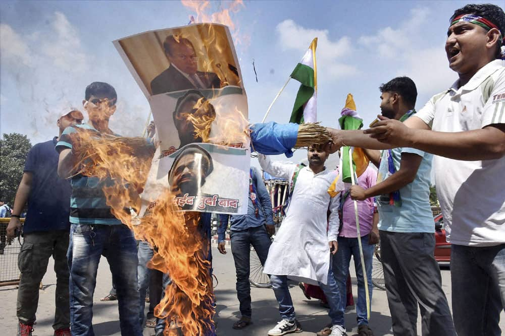 Protests in Patna against Uri Attack