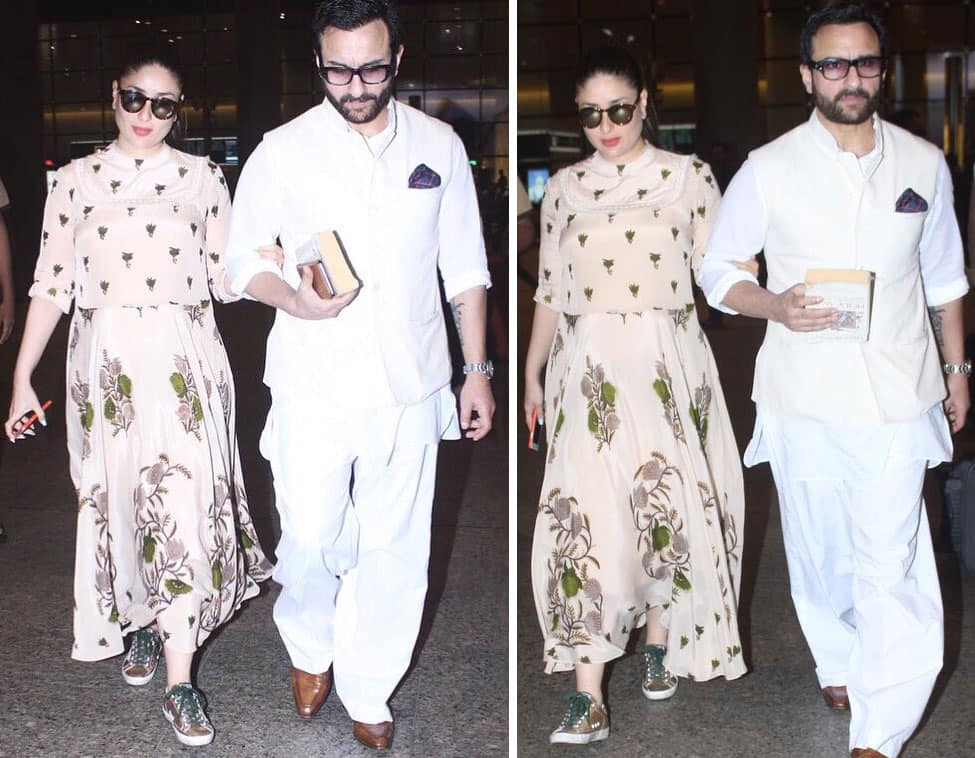 Kareena and Saif were clicked at airport post their Hyderabad visit - Twitter@KareenaUpdates