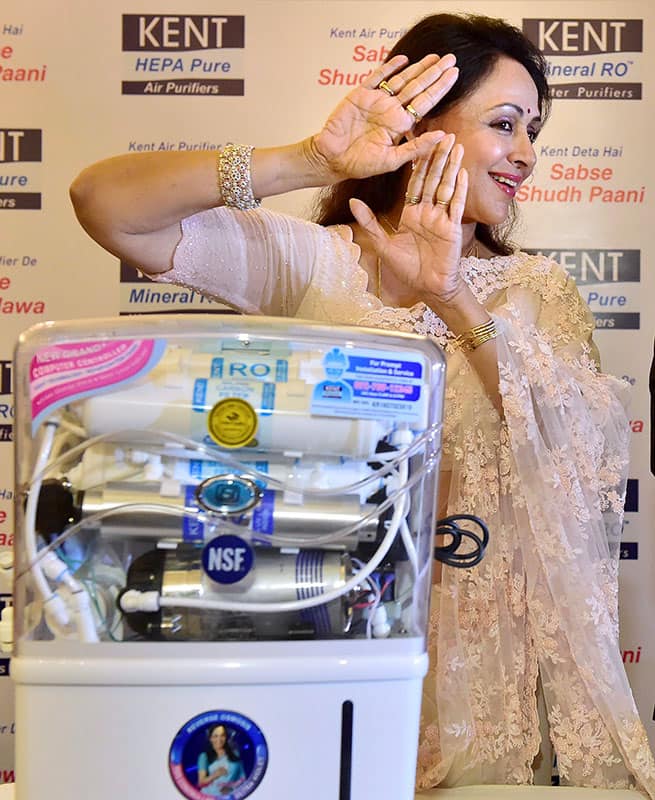 BJP MP Hema Malini during the launch of Kents new advertisement campaign