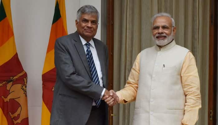 PM Narendra Modi meets Sri Lankan PM  Ranil Wickremesinghe ahead of bilateral discussions