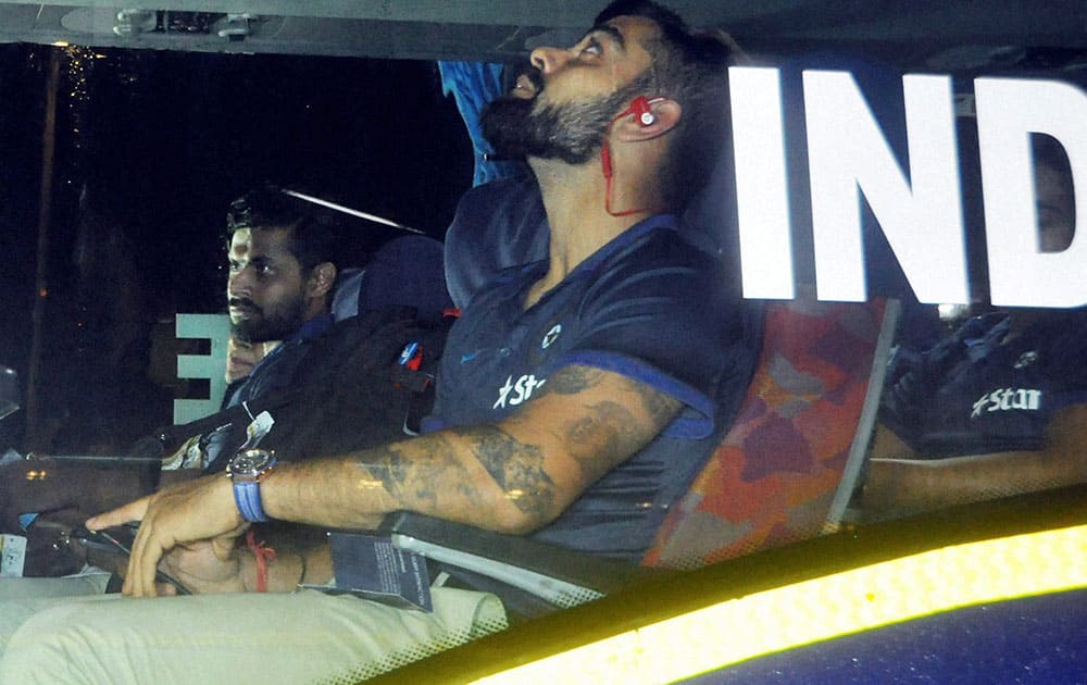 Indian Cricket captain Virat Kohli arrives in Indore on Wednesday night for third test match