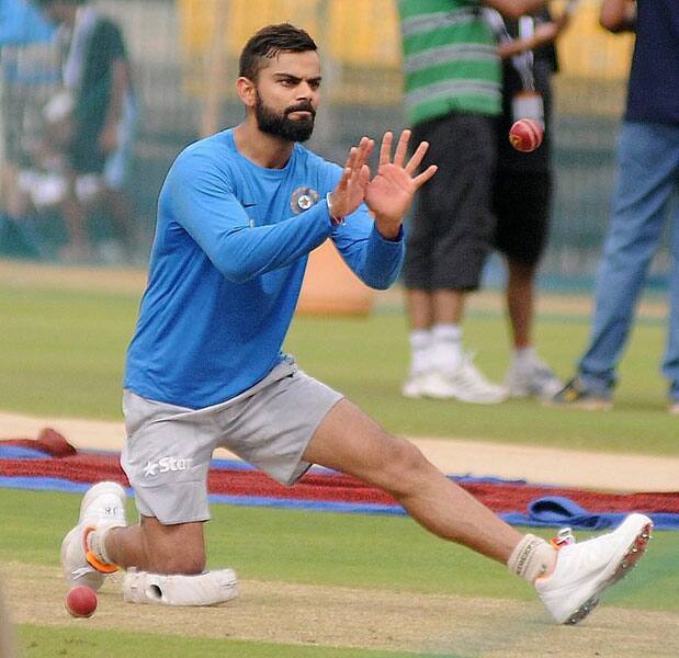 Indian cricket team captain Virat Kohli during a practice session in Indore