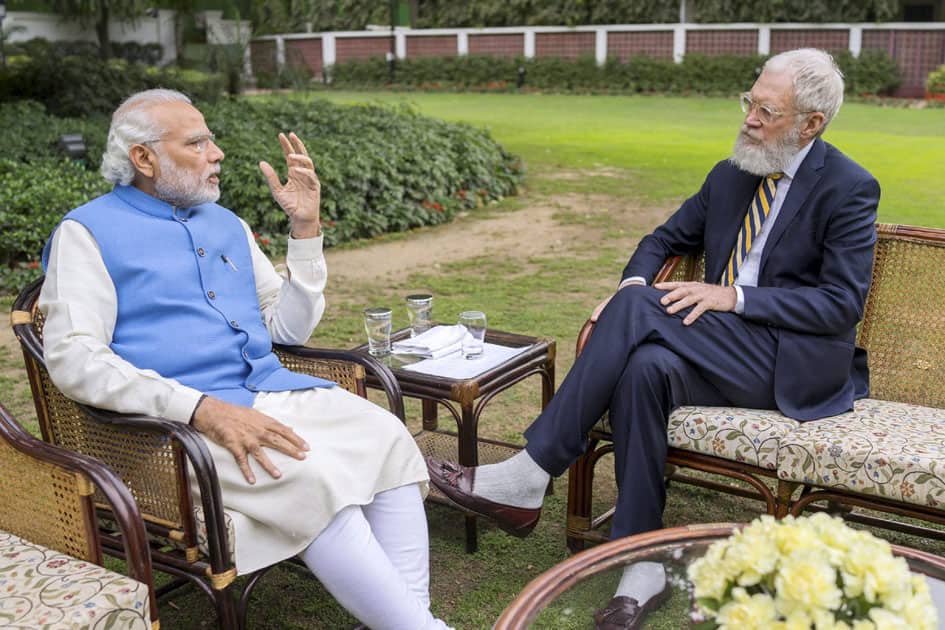 avid Letterman interviews Prime Minister Narendra