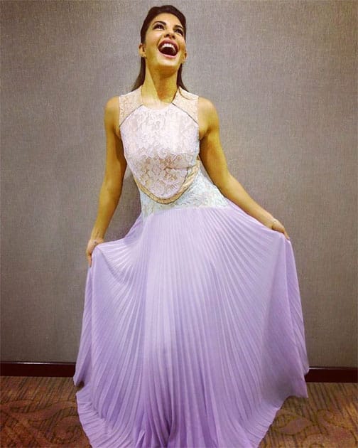 Pleats and lace and pastels got me like!!!- Jacqueline Fernandez