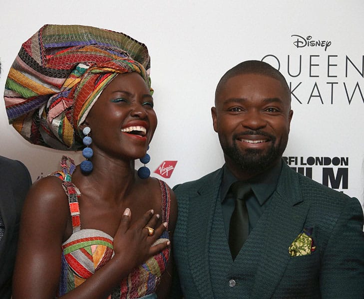 Actors Lupita Nyong’o and David Oyelowo pose for photographers upon arrival at the premiere of the film Queen of Katwe, during the London Film Festival Actors Lupita Nyong’o and David Oyelowo pose for photographers upon arrival at the premiere of the film Queen of Katwe, during the London Film Festival