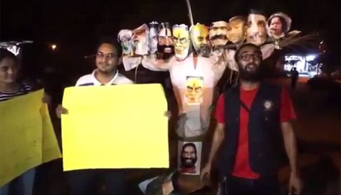 NSUI burns Narendra Modi&#039;s effigy: BJP seeks police action, demands Congress chief Sonia Gandhi&#039;s apology