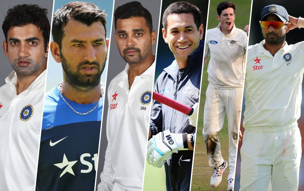 Gambhir Pujara Vijay Taylor Santner Shami