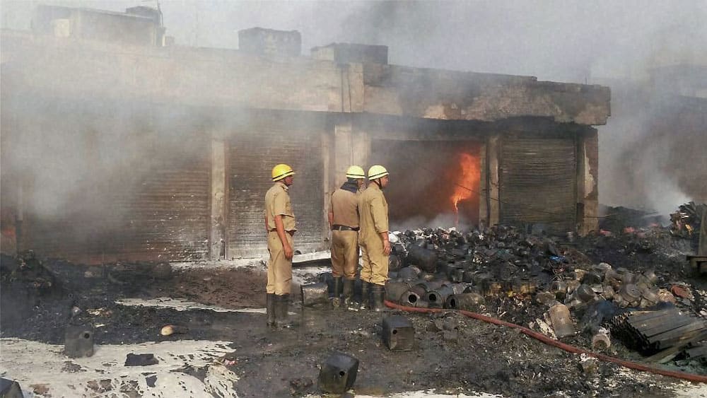 Fire in New Delhi