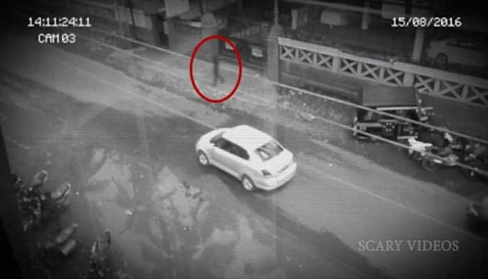 CCTV captures Ghost crossing busy road in an Indian city – Watch Viral Video