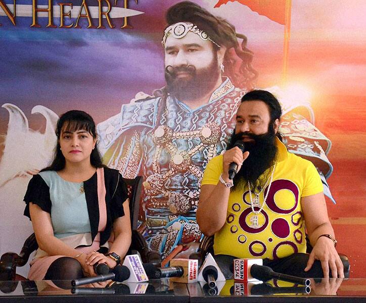 Gurmeet Ram Rahim Singh addresses press conference in Dharamsala