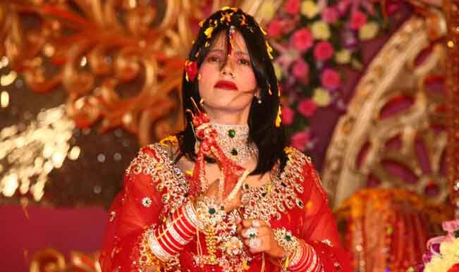 Radhe Maa in trouble again, this time for offering prayers wearing shoes at Har-ki-Pauri ghat in Haridwar