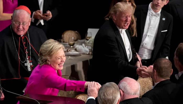 Donald Trump, Hillary Clinton exchange acid jokes at New York dinner