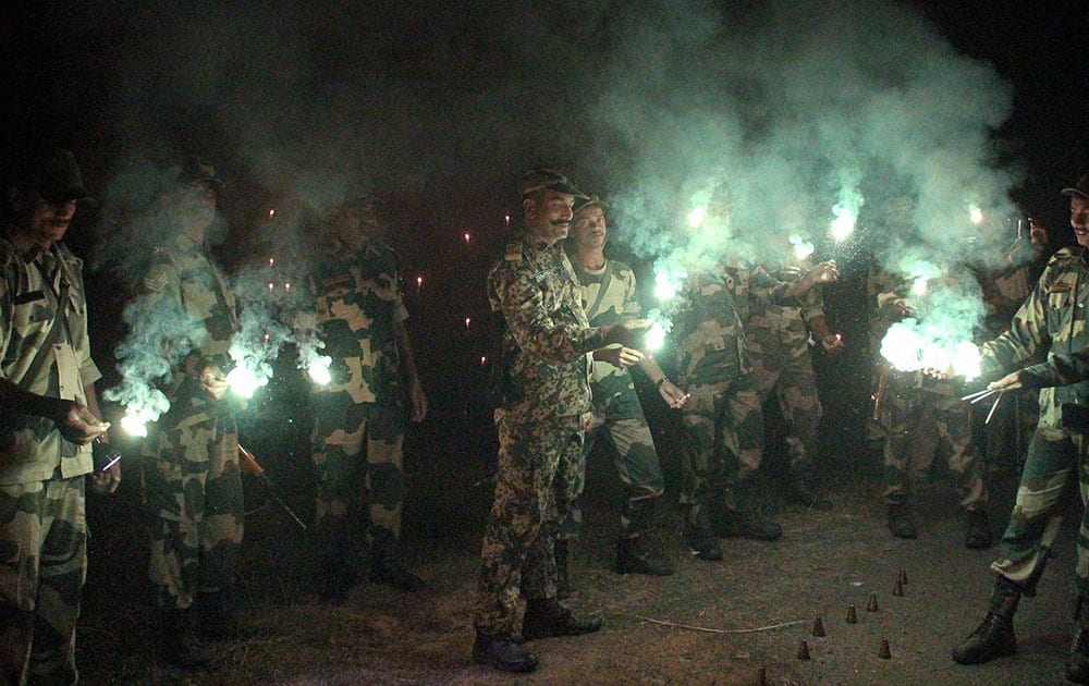 BSF Jawans celebrating Diwali