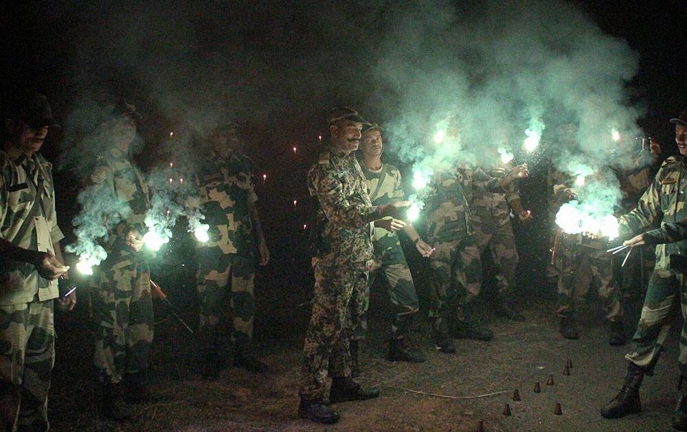 BSF Jawans celebrating Diwali 