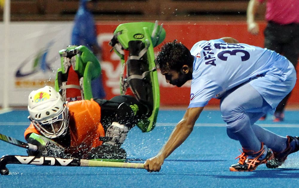 Indian hockey player in action during the Asian Champions Trophy after they beat Pakistan in the final in Kuantan, Malaysia