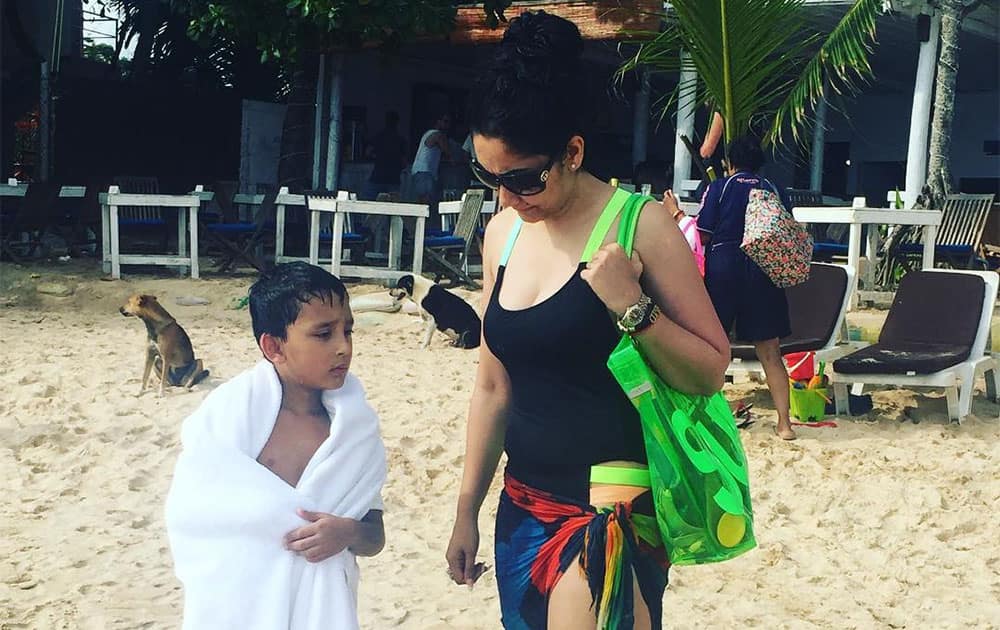 Manyata Dutt holidays in Srilanka with her kids