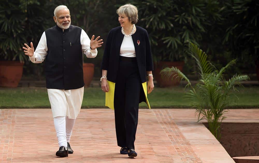 British Prime Minister Theresa May and Indian Prime Minister Narendra Modi