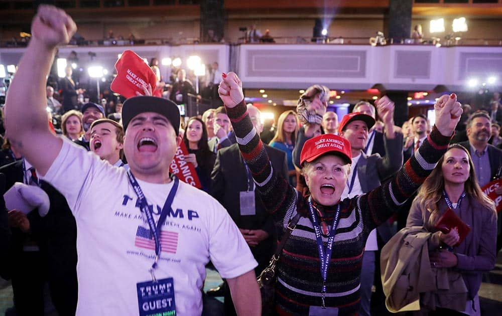 Supporters of Republican presidential nominee Donald Trump