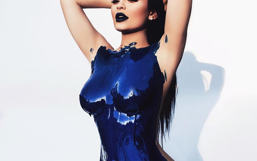 Kylie Jenner Posts Blue Body Paint Shoot to Instagram