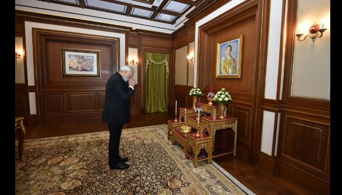 PM Narendra Modi makes stopover in Thailand, pays respects to late King