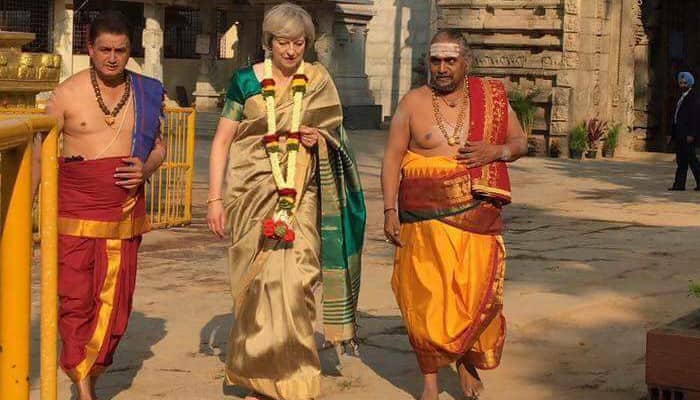 When British PM Theresa May donned sari during her India visit