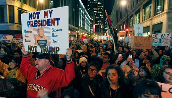 Anti-Trump protesters take to street for second night