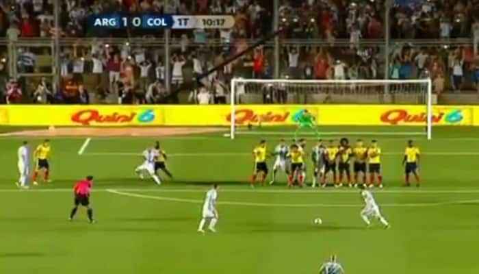 WATCH: Lionel Messi&#039;s amazing free-kick goal against Colombia in World Cup 2018 qualification match