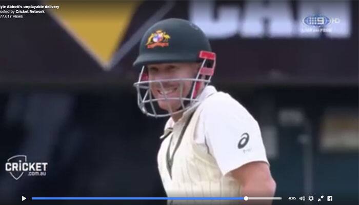 WATCH: South African seamer Kyle Abbott bowls unplayable delivery to David Warner