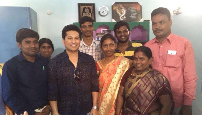 Sachin Tendulkar fulfills two-year-old promise, visits youth&#039;s house in adopted village