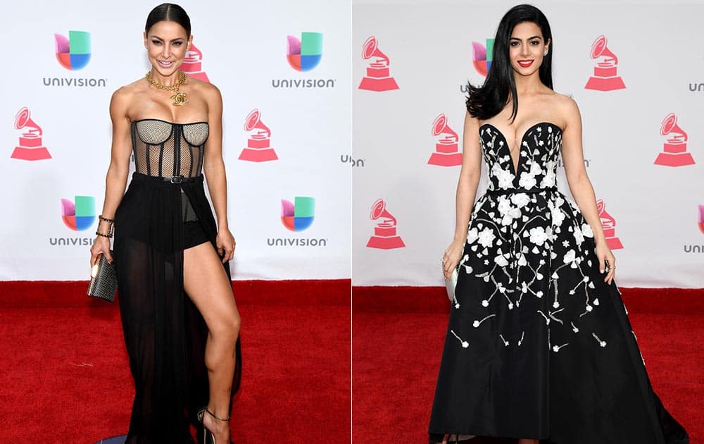 Yeini Mora and Emeraude Toubia attends The 17th Annual Latin Grammy Awards