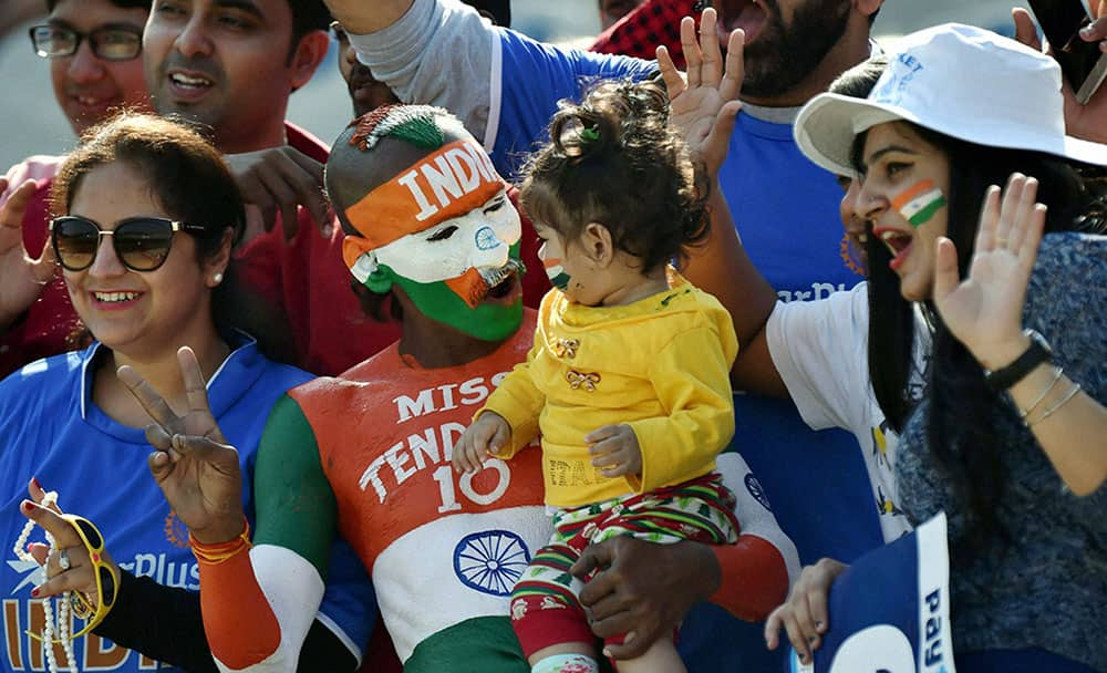 Indian supporters on the second day of the third Test match between India and England in Mohali