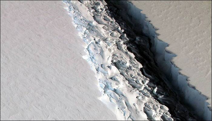 NASA captures massive rift potentially the size of Delaware in Antarctic Peninsula&#039;s ice shelf!