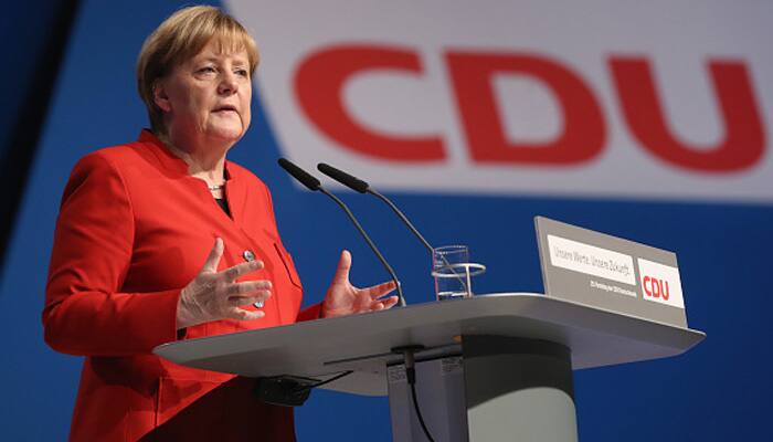 German Chancellor Angela Merkel re-elected by Christian Democratic Union to lead it into 2017 polls