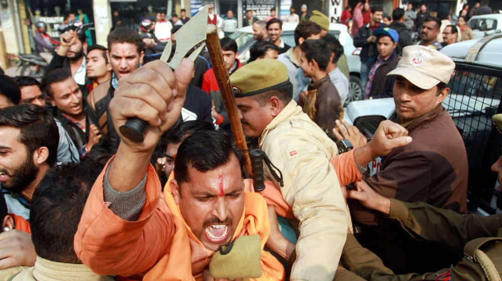 Protest against Farooq Abdullah