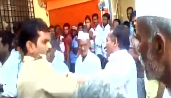 Ex-serviceman slapped by policeman outside bank in Karnataka – Watch video