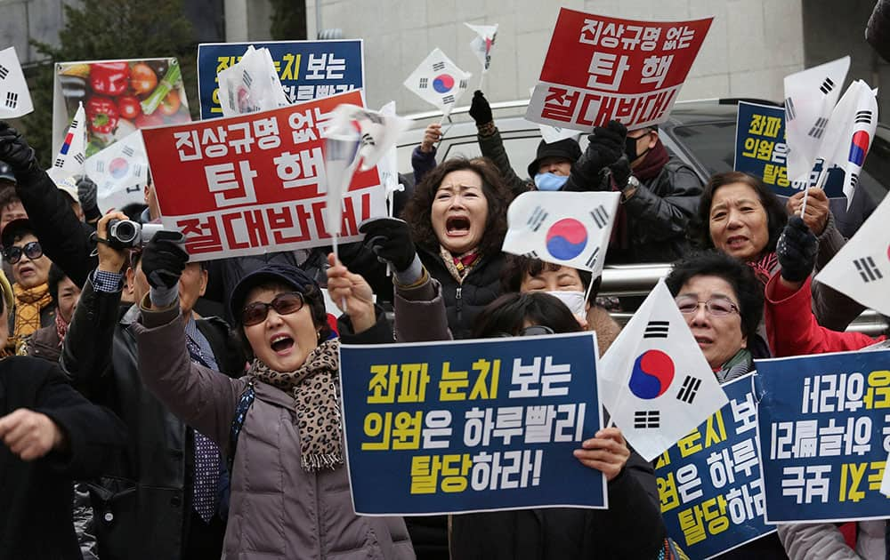 Protesters supporting South Korean President Park Geun