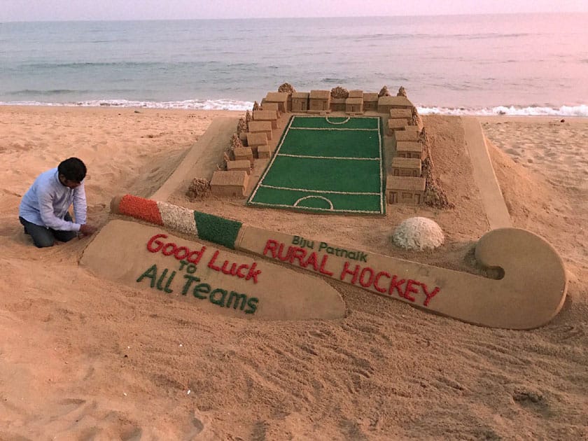 Sand sculpture wishing Rural hockey