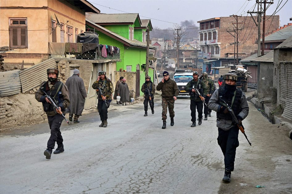 Soldiers conduct a search operations after attack