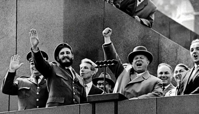 Fidel Castro with Soviet leader Nikita Khrushchev