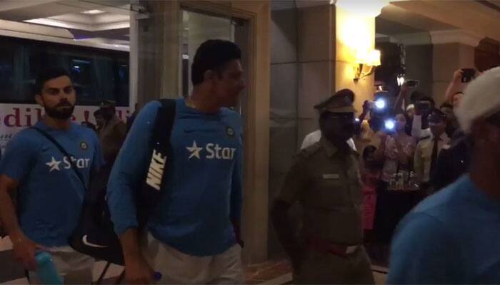 India vs England, 5th Test: Virat Kohli &amp; Co get rousing welcome in team hotel after Super Sunday — WATCH