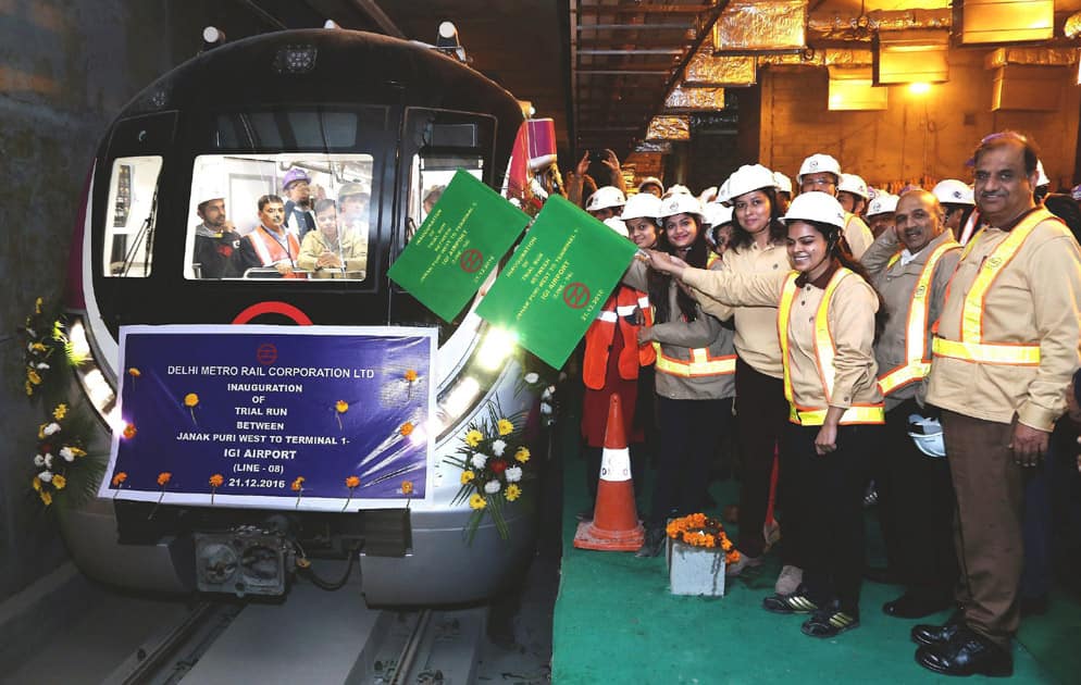 Trial Metro train from Janakpuri West to Terminal