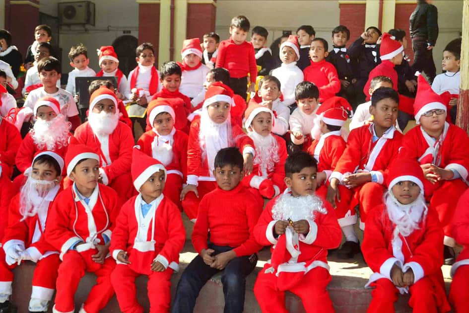 santa Claus during a Christmas play