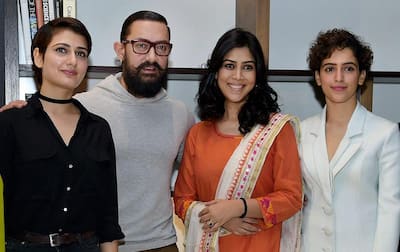 Star cast of Dangal Aamir Khan, Sakshi Tanwar, Fatima Sana Shaikh and Sanya Malhotra