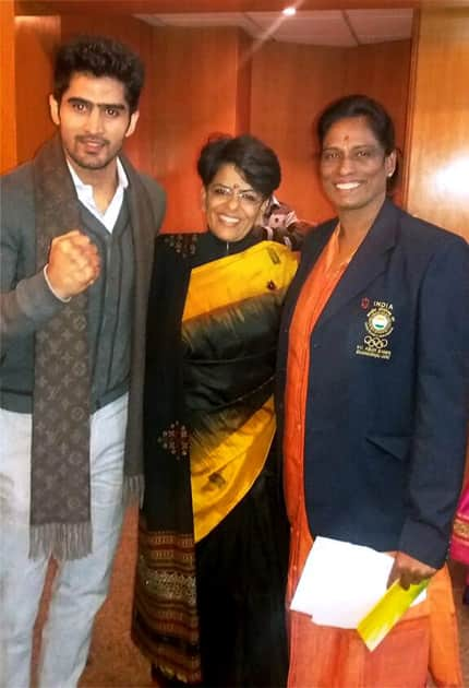 PT Usha and Vijender Singh in ceremony of Indian Railways