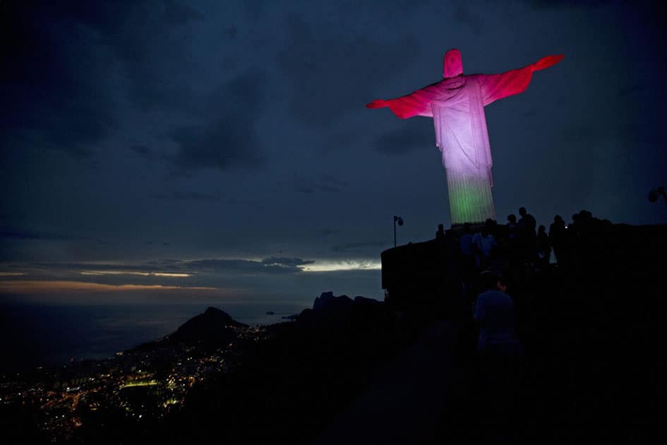 Hungarys national colors in Rio de Janeiro